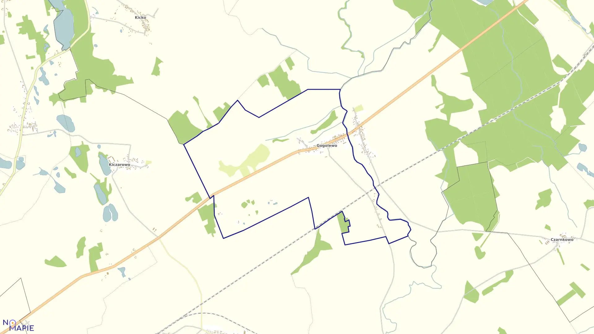 Mapa obrębu Gogolewo w gminie Marianowo