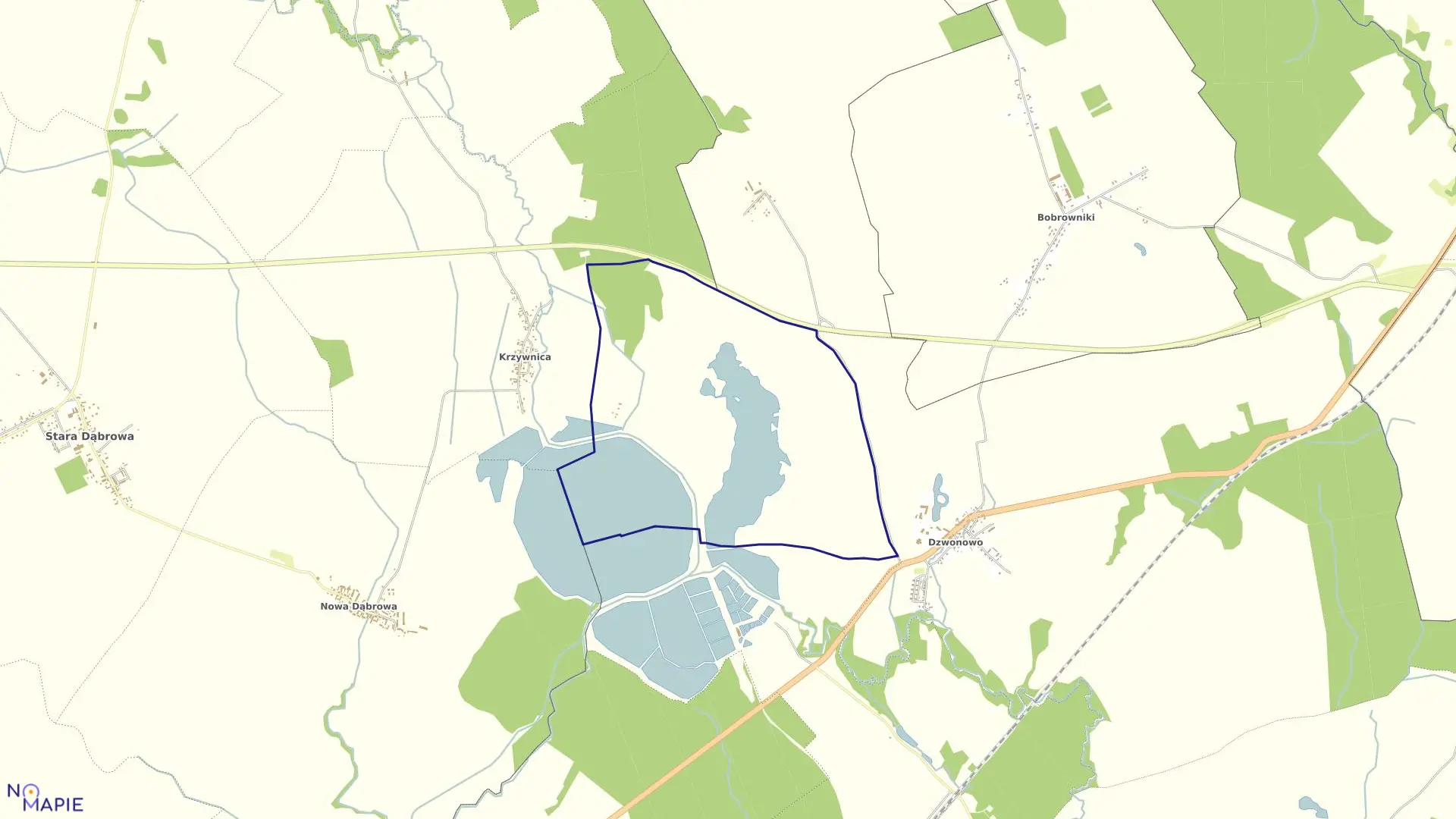 Mapa obrębu Kępy w gminie Marianowo